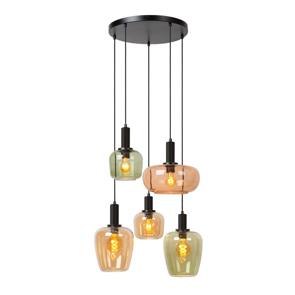 Lucide ILONA Pendelbelysning Svart, 5-ljuskällor main product photo