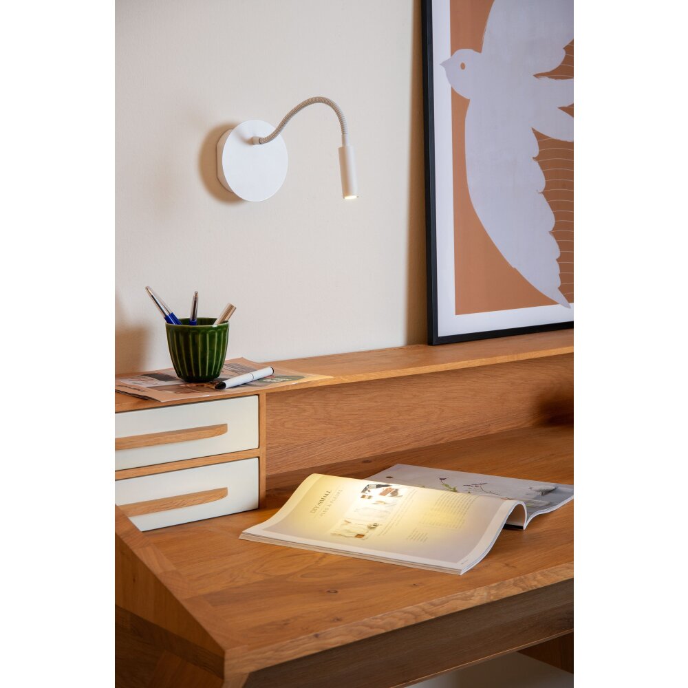 Lucide JOLIJN Vägglampa LED Vit, 1-ljuskällor main product photo