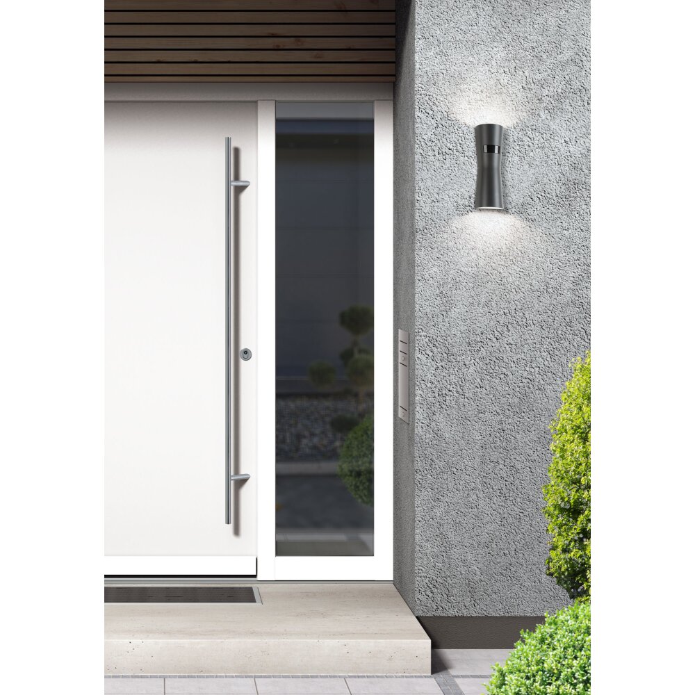 LCD Uhra Up & Down Lampa, Vägglampa LED Antracit, 2-ljuskällor, Rörelsedetektor main product photo