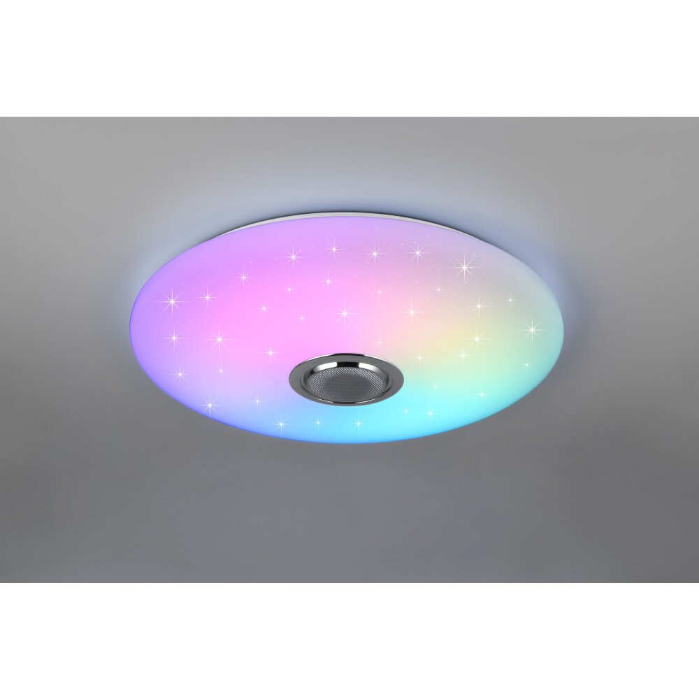 Reality Musica Taklampa LED Vit, 1-ljuskällor, Fjärrkontroll, Färgväxlare main product photo