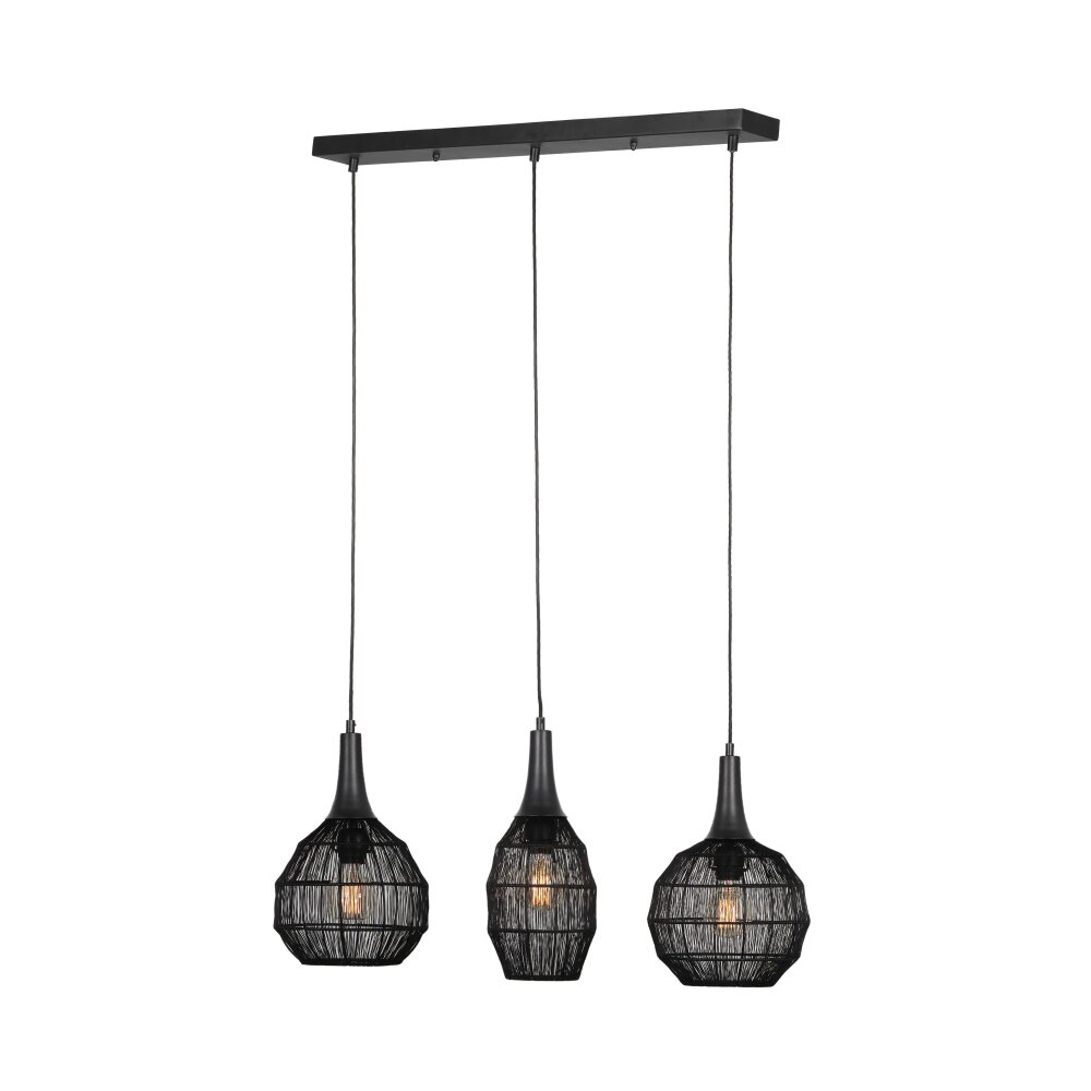 Trio SORAYA Pendelbelysning Svart, 3-ljuskällor main product photo