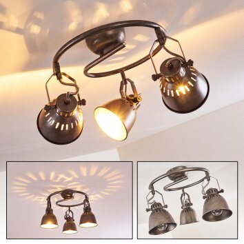 Nanlia Taklampa, Takstrålkastare Grått, Silver, 3-ljuskällor