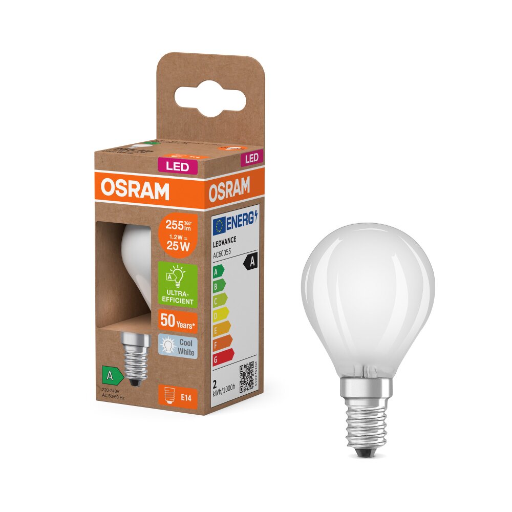 Osram E14 1.2 Watt neutralvit 255 Lumen main product photo