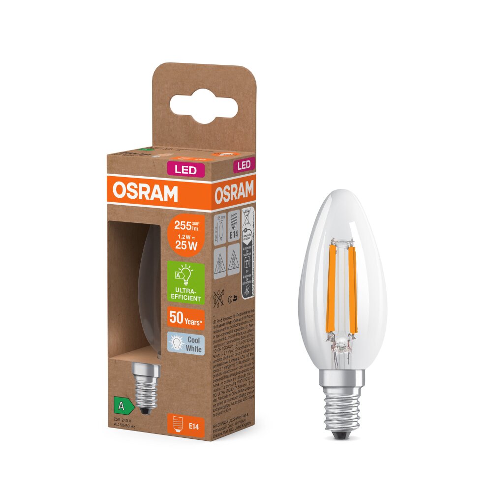 Osram E14 1.2 Watt neutralvit 255 Lumen main product photo