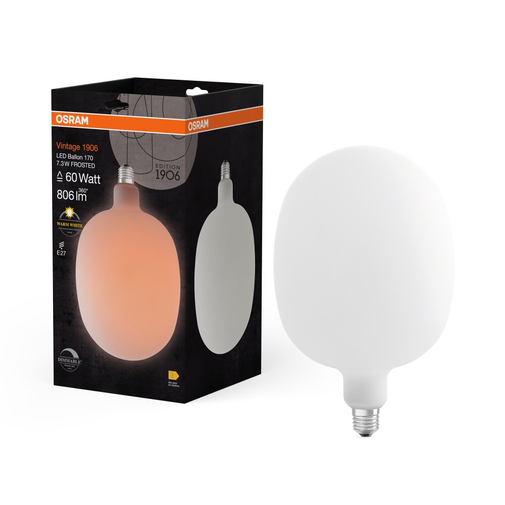 Osram E27 7.3 Watt varmvit dimbar 806 Lumen main product photo