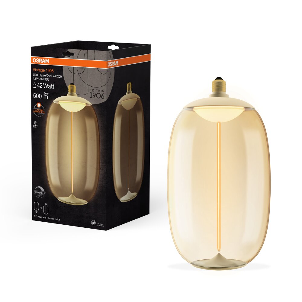 Osram E27 12 Watt varmvit dimbar 500 Lumen main product photo