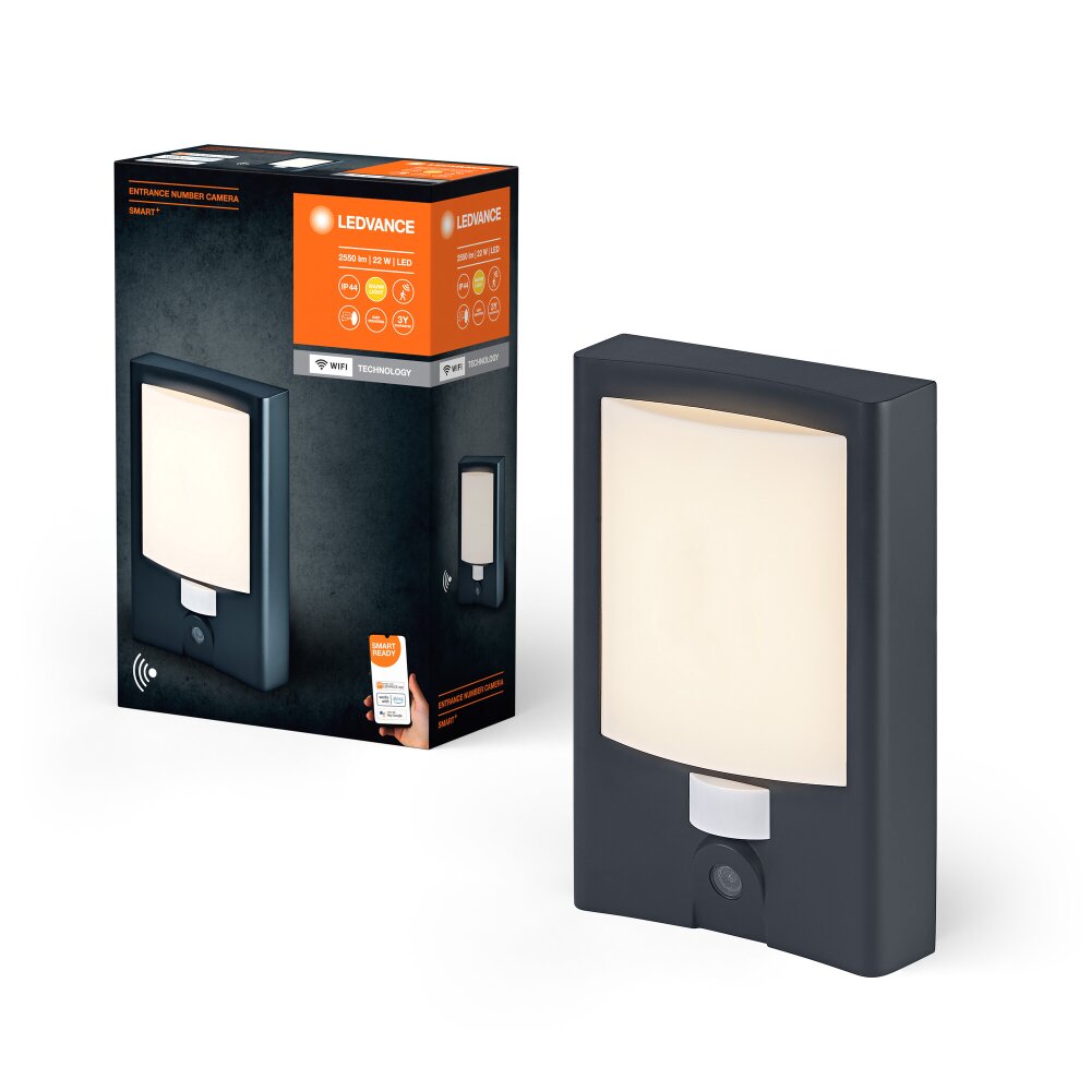 Ledvance WIF vägglampa utomhus LED Grått, 1-ljuskällor main product photo