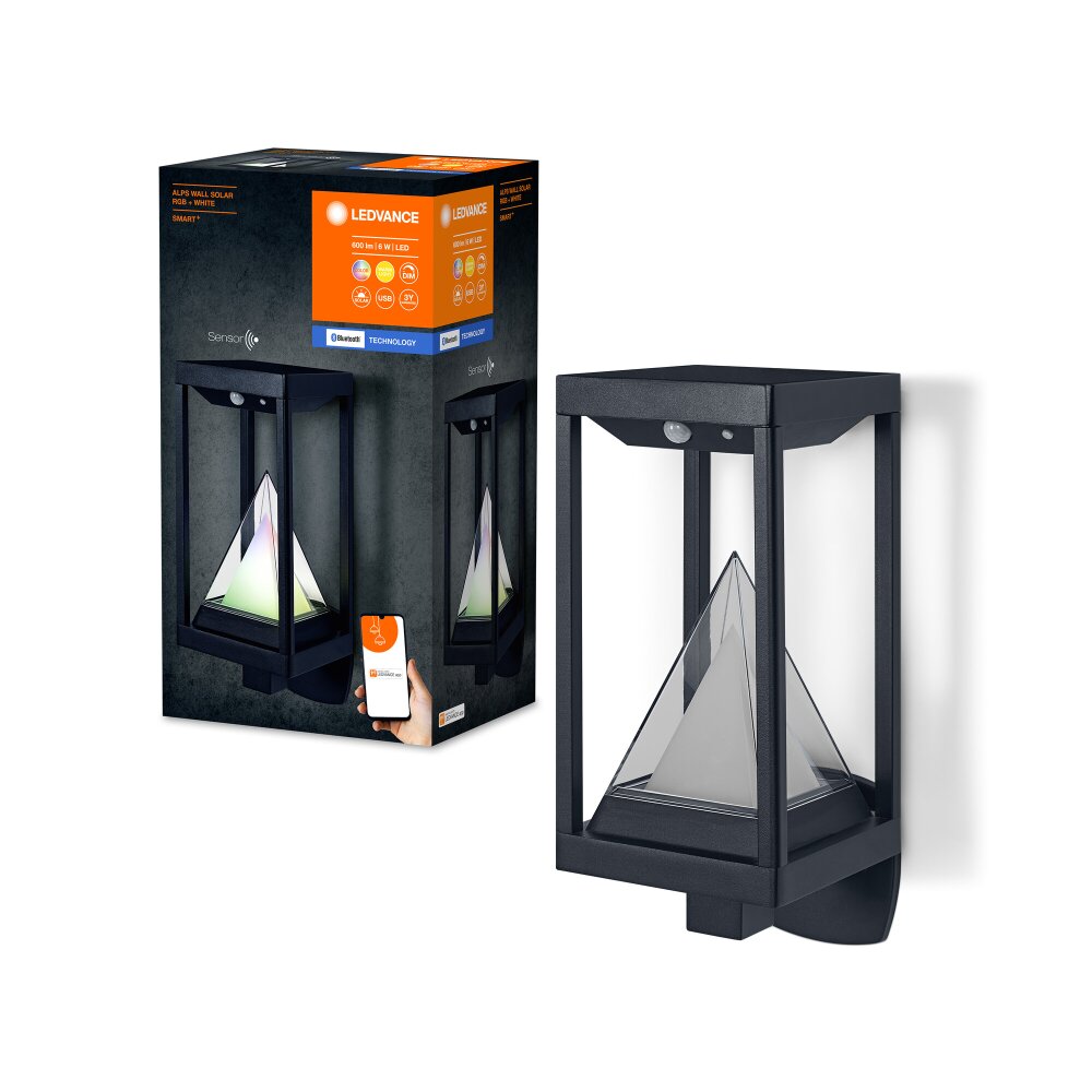 Ledvance WIF Solcellslampa LED Svart, 1-ljuskällor, Rörelsedetektor, Färgväxlare main product photo