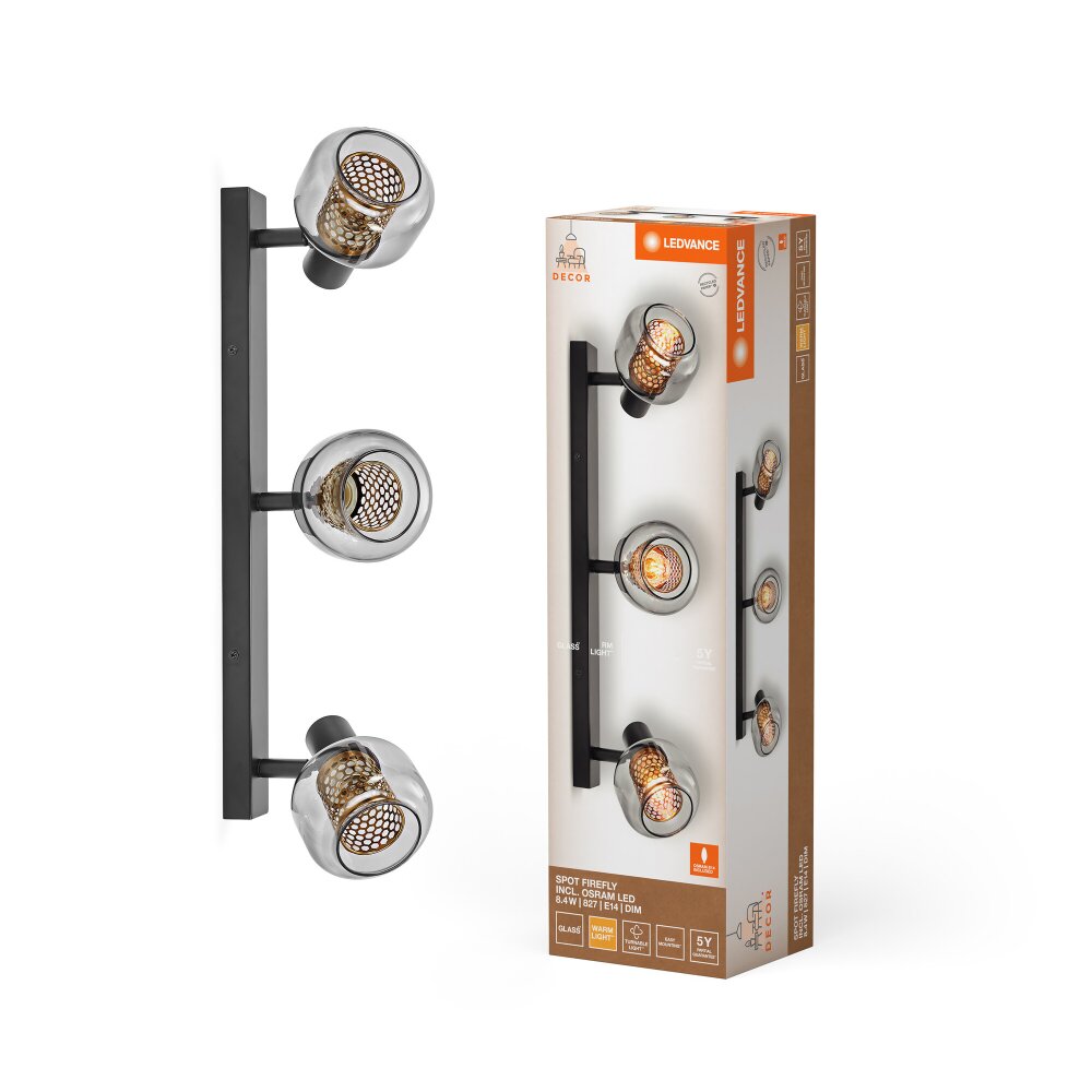 Ledvance DECOR Vägg- och taklampor LED Svart, 3-ljuskällor main product photo