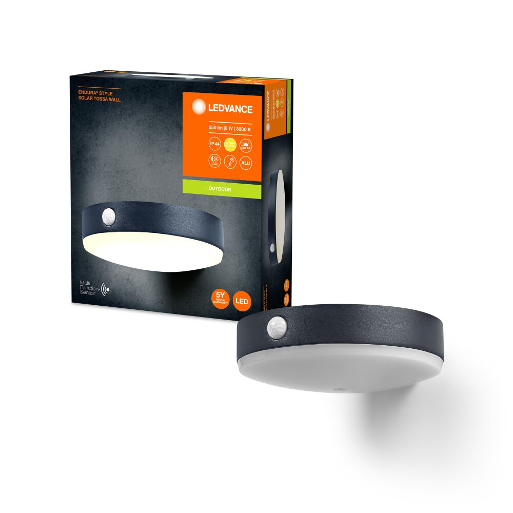 Ledvance ENDURA vägglampa utomhus LED Svart, 1-ljuskällor, Rörelsedetektor main product photo