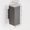 Außenwandleuchte vägglampa utomhus, Vägglampa LED Silver, 2-ljuskällor