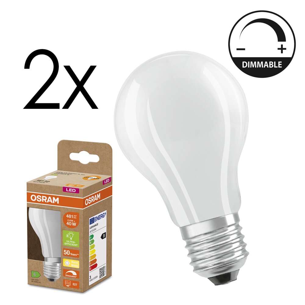 E27 LED 2.6 Watt dimbar 481 Lumen main product photo