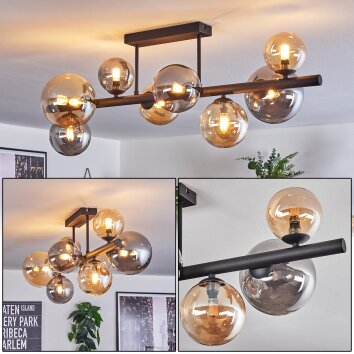 Chehalis Taklampa, kullampa Amber, Rökfärger, 8-ljuskällor