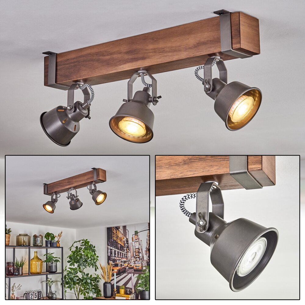 Pehefito Taklampa, Takstrålkastare Mörkbrun, Grått, 3-ljuskällor main product photo