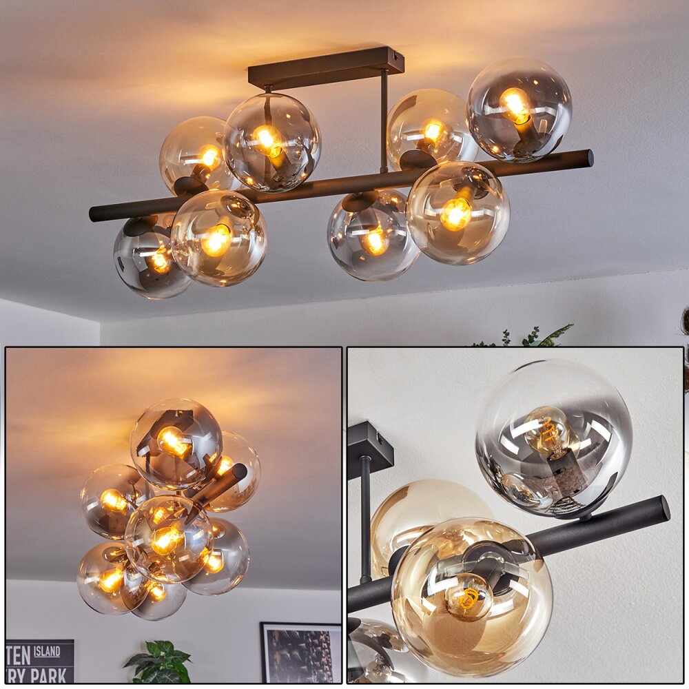 Gastor Taklampa, kullampa Amber, Klart, Rökfärger, 8-ljuskällor main product photo