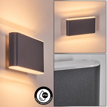Paranhas vägglampa utomhus, badrumslampa, Up & Down Lampa, Vägglampa Antracit, 1-ljuskällor