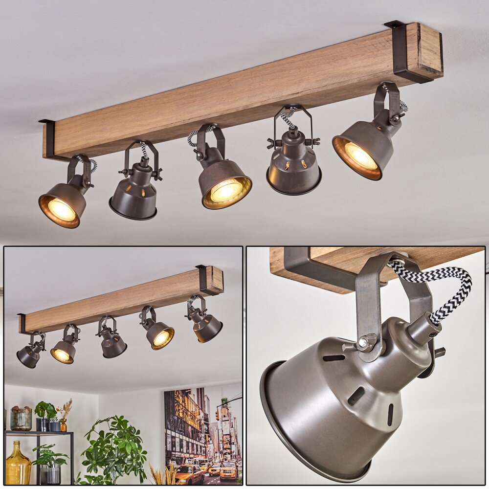 Pehefito Taklampa, Takstrålkastare Grått, Naturfärger, 5-ljuskällor main product photo