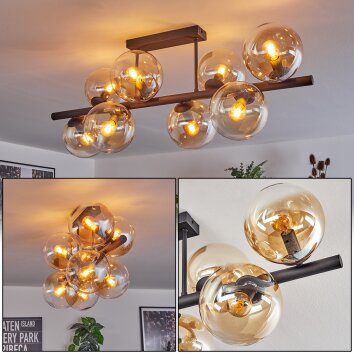 Gastor Taklampa, kullampa Amber, Klart, 8-ljuskällor