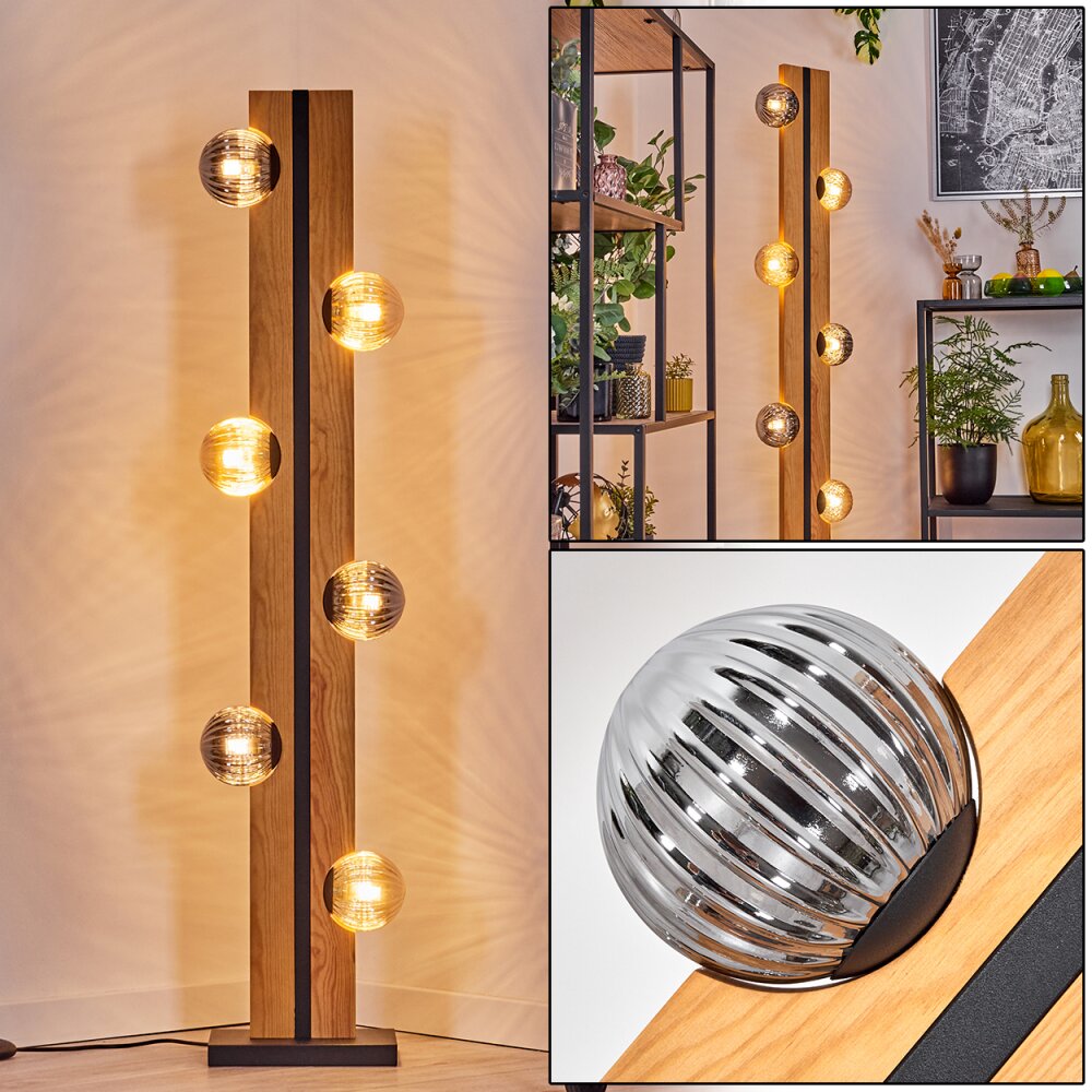 Chehalis kullampa, Golvlampa Naturfärger, Svart, 6-ljuskällor main product photo