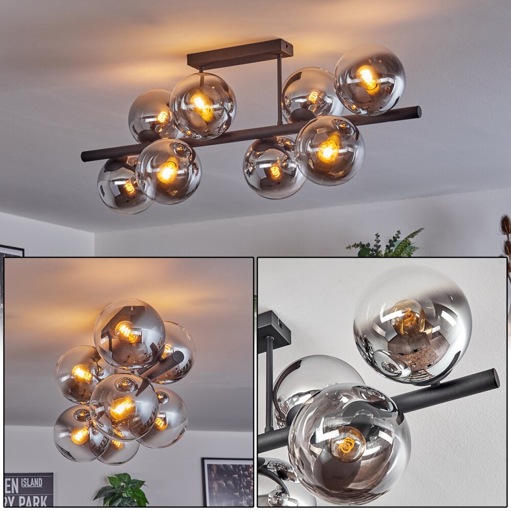 Gastor Taklampa, kullampa Krom, Klart, Rökfärger, 8-ljuskällor main product photo