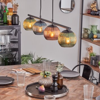 Koyoto Pendellampa, kullampa, Pendelbelysning Blå, Grön, Kopparfärg, 4-ljuskällor