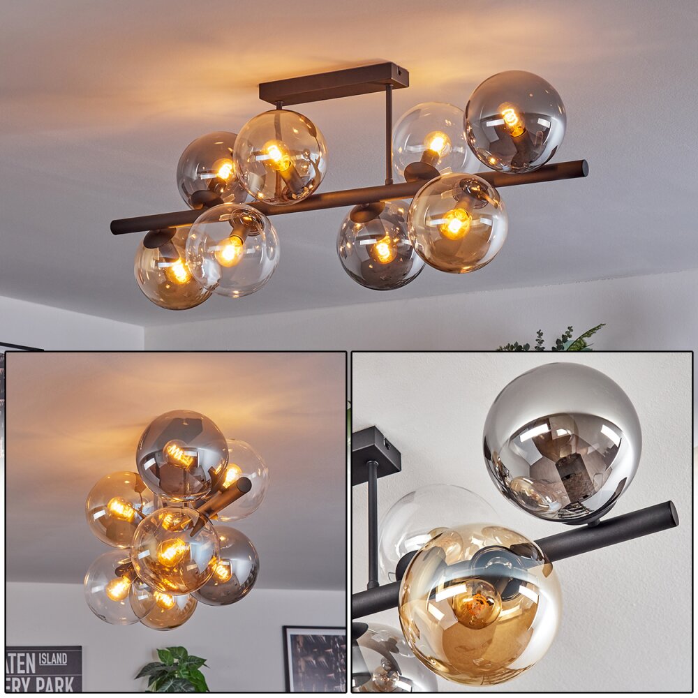 Gastor Taklampa, kullampa Amber, Klart, Rökfärger, 8-ljuskällor main product photo