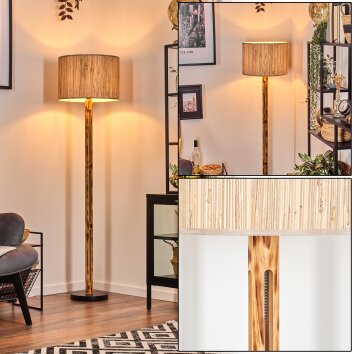 Bongal Golvlampa Naturfärger, Svart, 1-ljuskällor