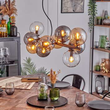 Gastor Pendellampa, kullampa, Pendelbelysning Amber, Klart, Rökfärger, 10-ljuskällor
