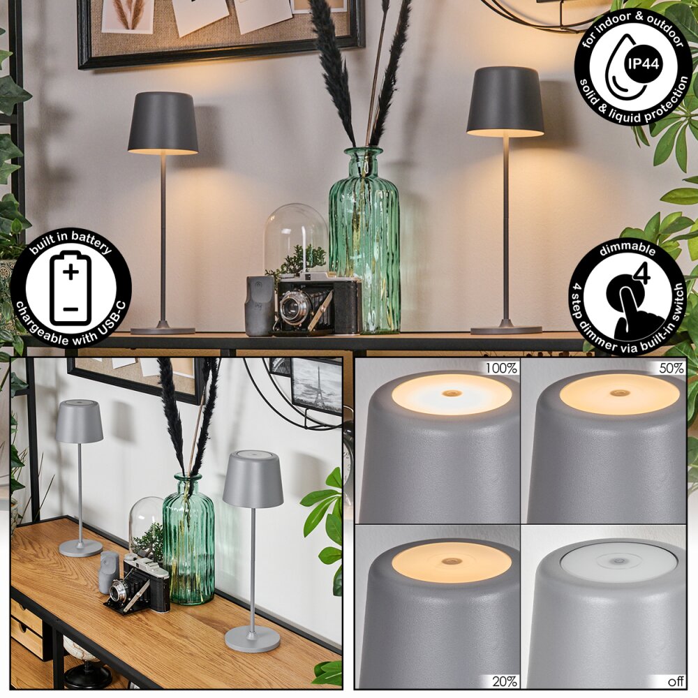 Belece Bordslampa utomhus, Bordslampa LED Grått, 1-ljuskällor main product photo