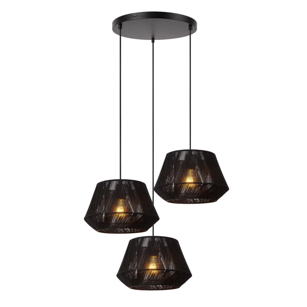 Lucide JESSICA Pendelbelysning Svart, 3-ljuskällor main product photo
