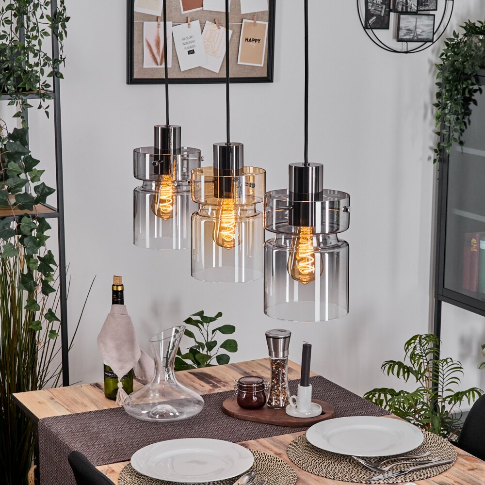 Hasvik Pendellampa, Pendelbelysning Krom, Svart, 3-ljuskällor main product photo