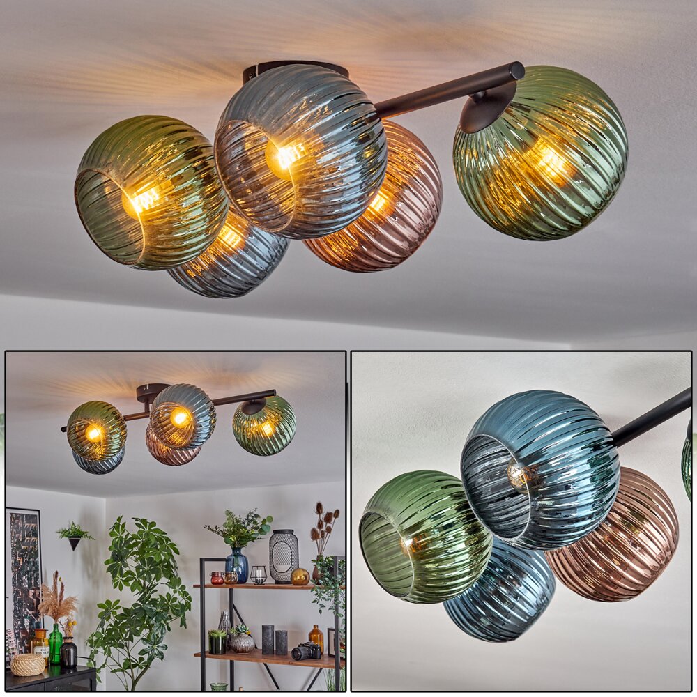 Koyoto Taklampa, kullampa Blå, Grön, Kopparfärg, 5-ljuskällor main product photo