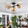Koyoto Taklampa, kullampa Amber, 3-ljuskällor