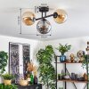 Gastor Taklampa, kullampa Amber, Rökfärger, 3-ljuskällor
