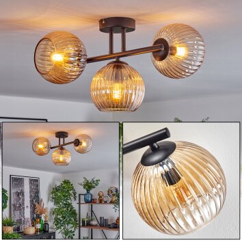 Koyoto Taklampa, kullampa Amber, 3-ljuskällor