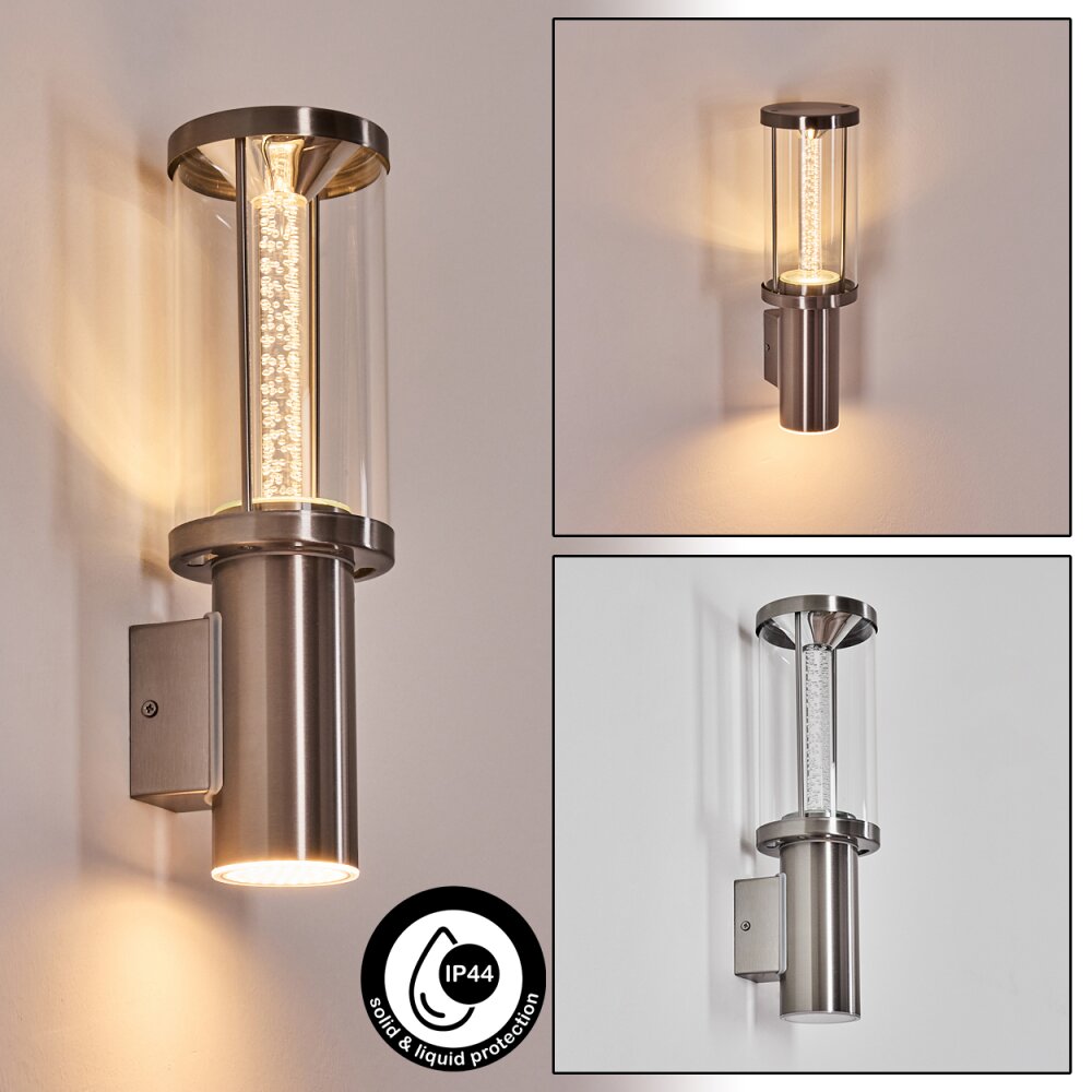 Popoyan vägglampa utomhus, Vägglampa LED Nickel matt, 2-ljuskällor main product photo