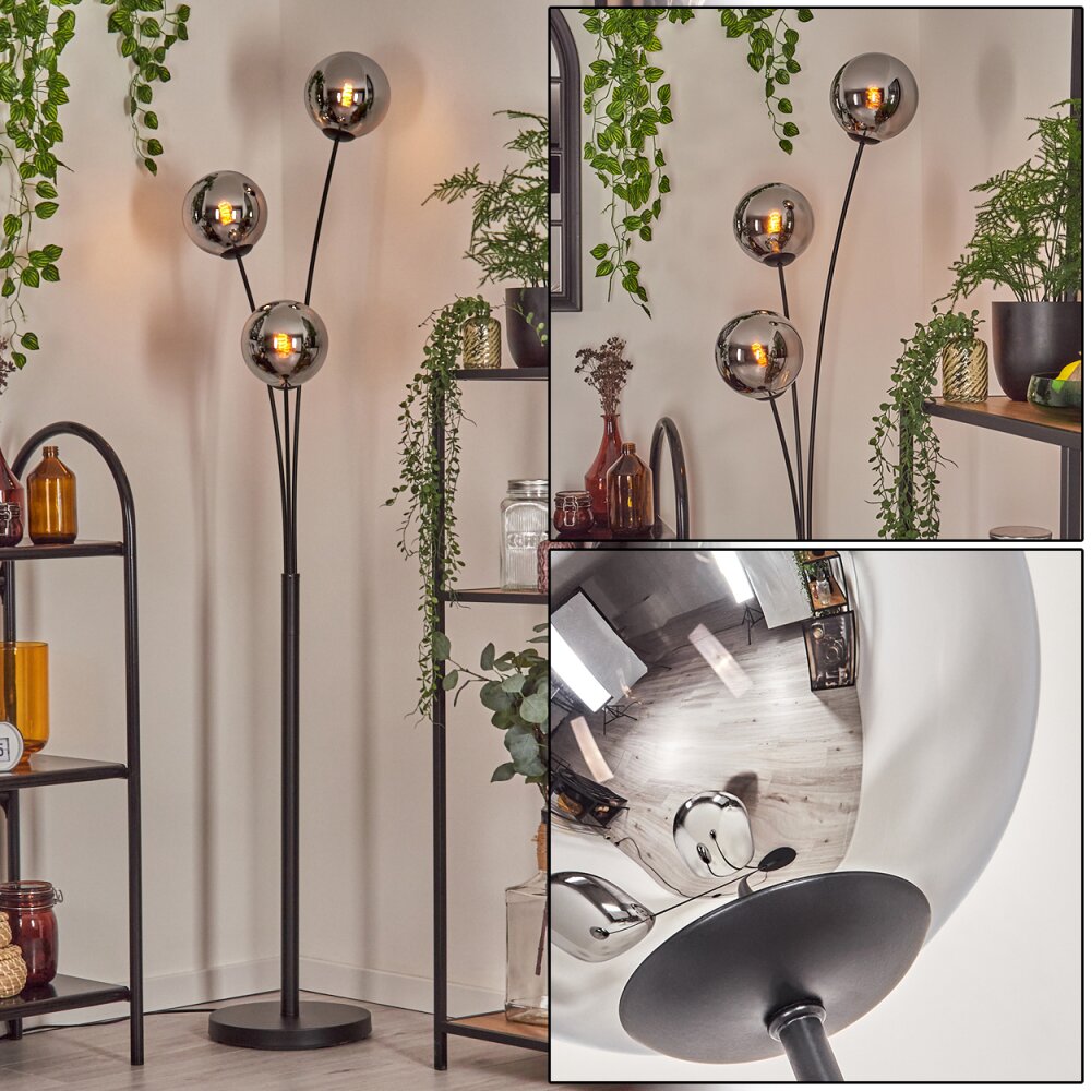 Gastor kullampa, Golvlampa Krom, Rökfärger, 3-ljuskällor main product photo