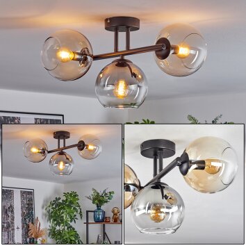 Koyoto Taklampa, kullampa Amber, Klart, Rökfärger, 3-ljuskällor Koyoto Taklampa, kullampa Amber, Klart, Rökfärger, 3-ljuskällor