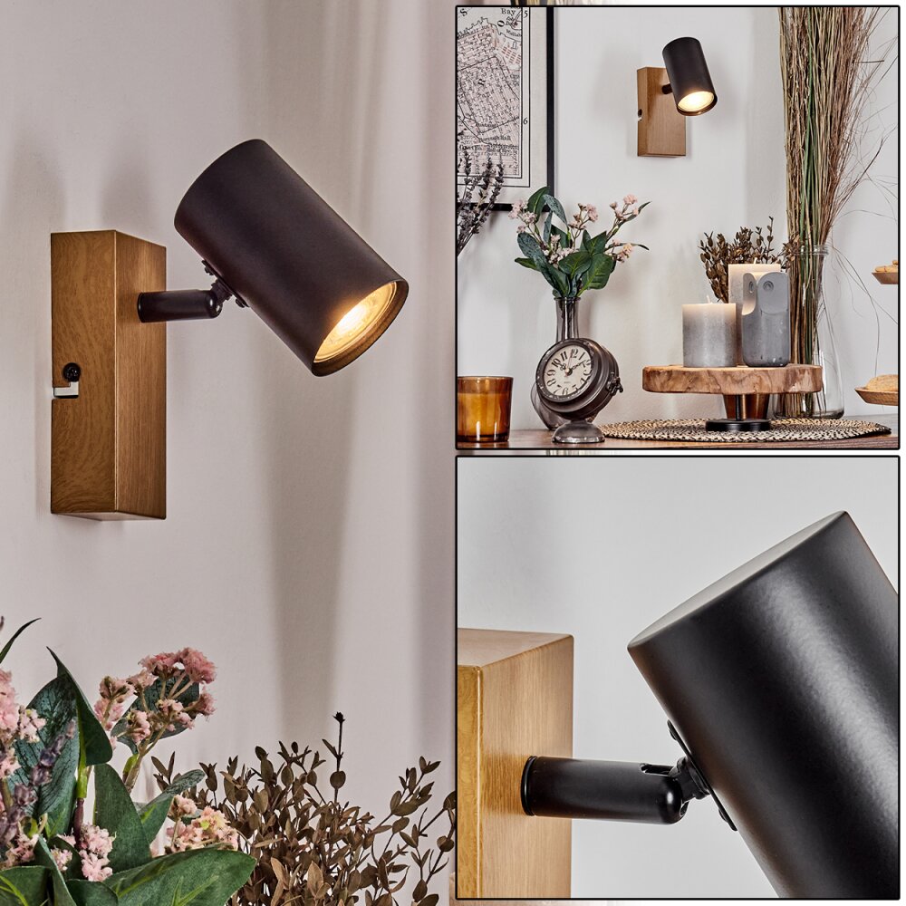 Gesteira Vägglampa, Väggspotlight träoptik, 1-ljuskällor main product photo