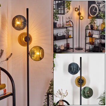 Koyoto Golvlampa Blå, Guld, Grön, Klart, 3-ljuskällor Koyoto Golvlampa Blå, Guld, Grön, Klart, 3-ljuskällor
