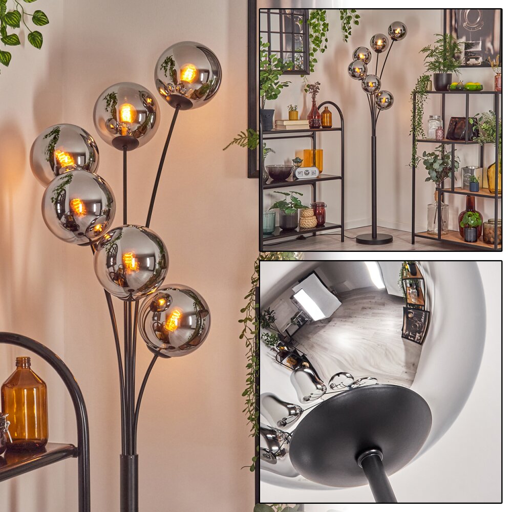 Gastor Golvlampa Krom, Rökfärger, 6-ljuskällor main product photo