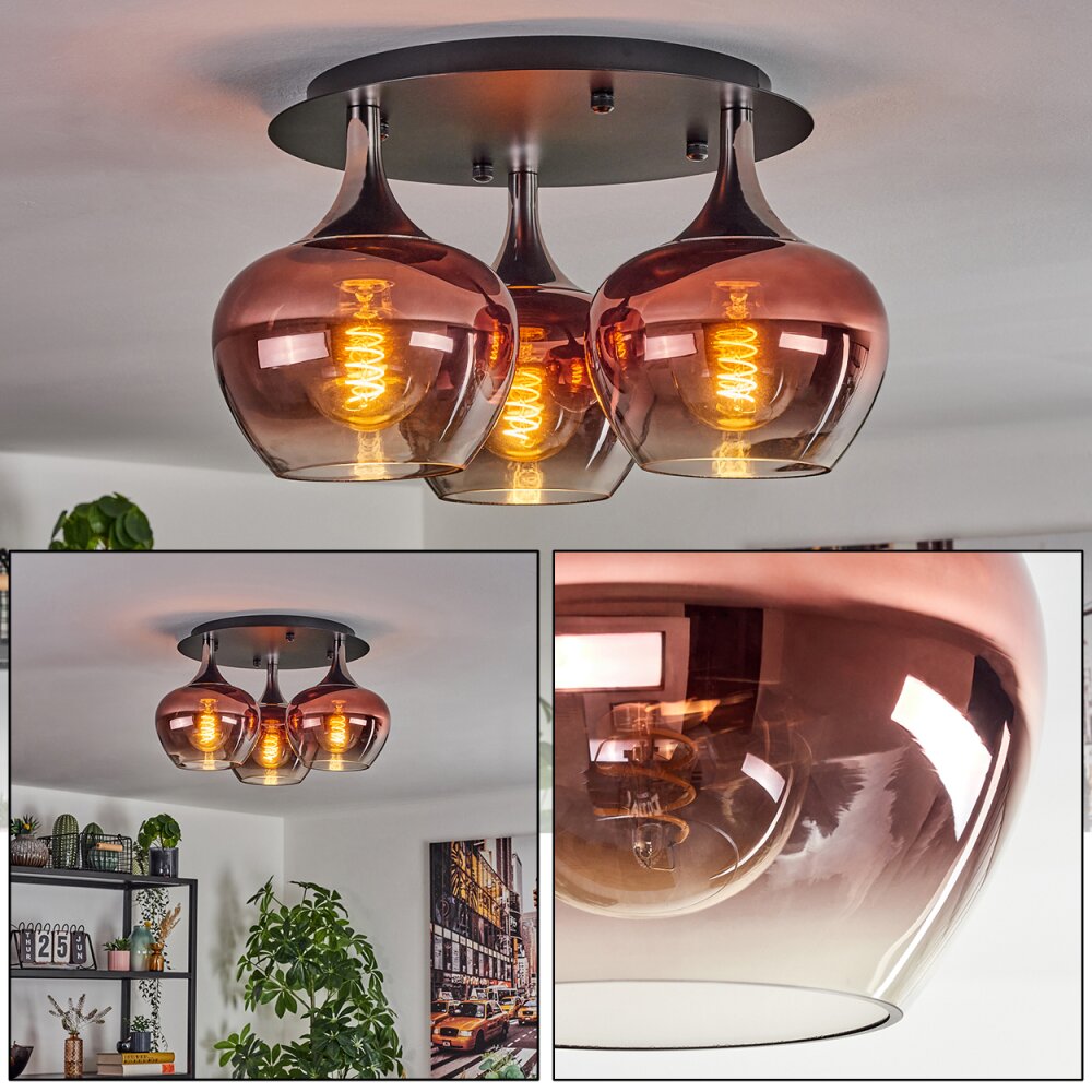 Azurara Taklampa Krom, Svart, 3-ljuskällor main product photo