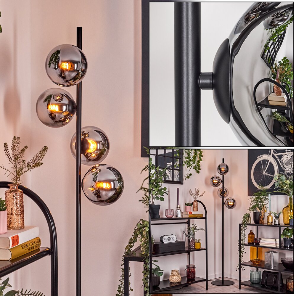 Gastor Golvlampa Krom, Rökfärger, 4-ljuskällor main product photo
