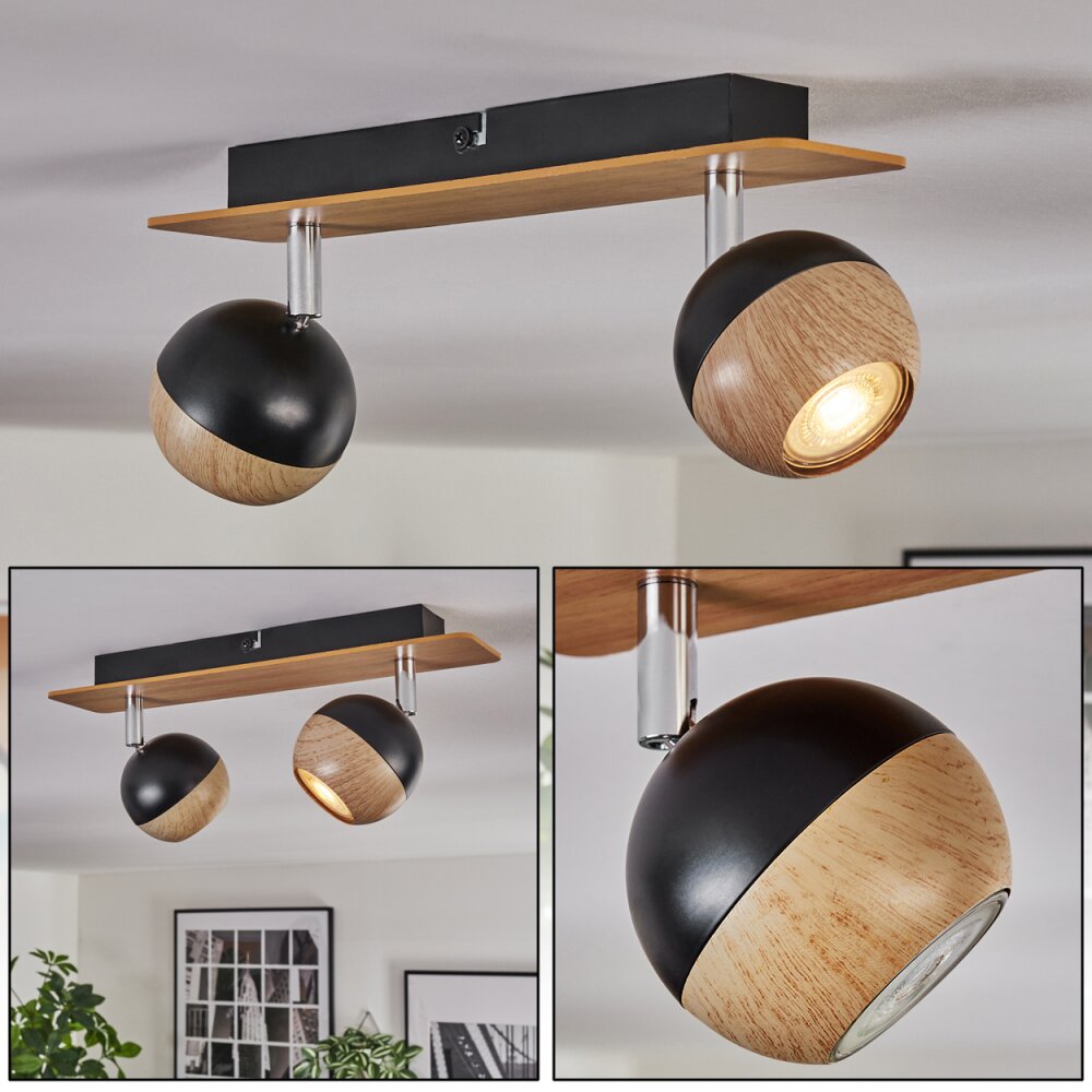 Haldor Taklampa, Takstrålkastare Brun, Krom, Svart, 2-ljuskällor main product photo