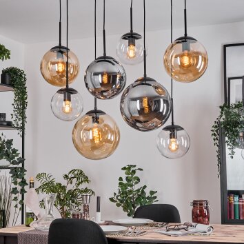 Gastor Pendellampa, kullampa, Pendelbelysning Amber, Klart, Rökfärger, 8-ljuskällor