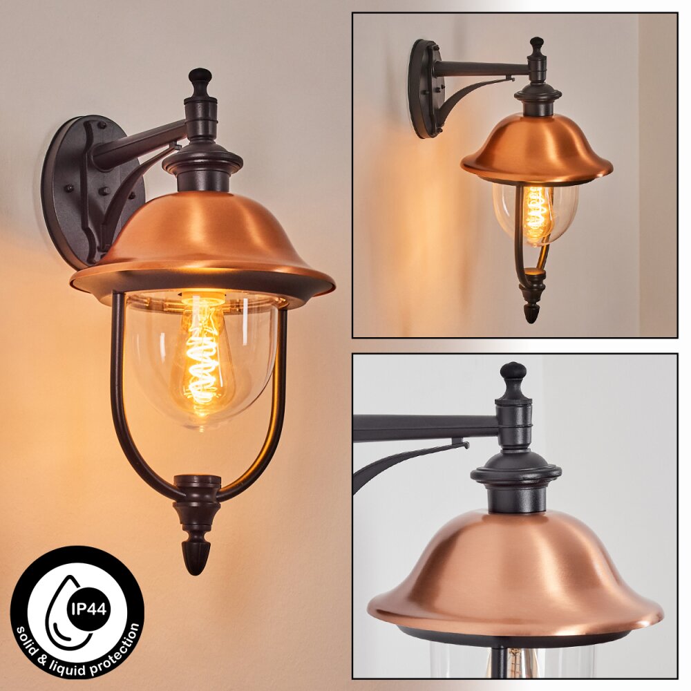 Gascon vägglampa utomhus, Vägglampa Kopparfärg, Svart, 1-ljuskällor main product photo