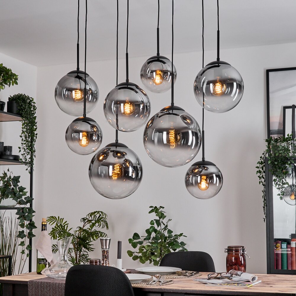 Gastor Pendellampa, kullampa, Pendelbelysning Klart, Rökfärger, 8-ljuskällor main product photo