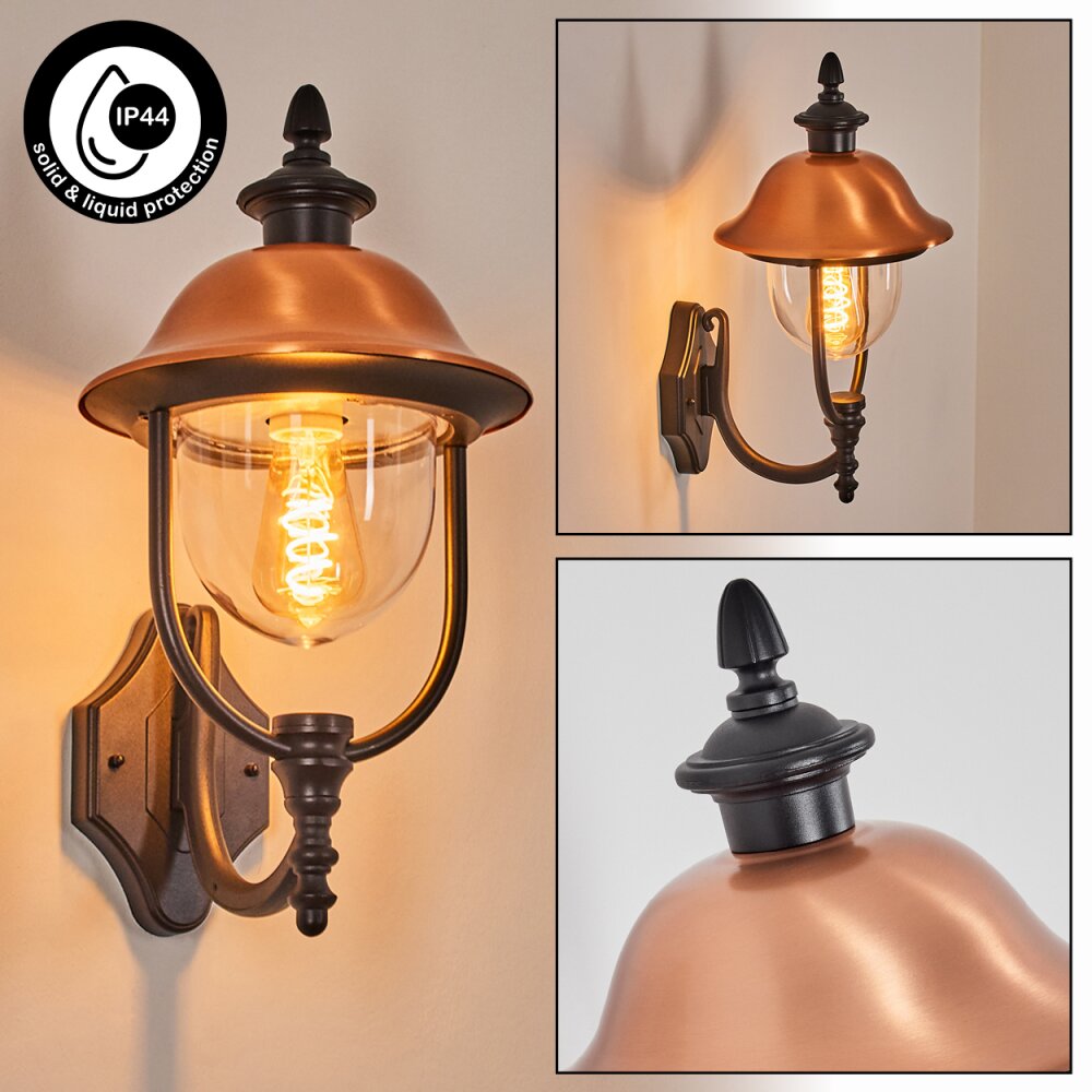 Gascon vägglampa utomhus, Vägglampa Kopparfärg, Svart, 1-ljuskällor main product photo