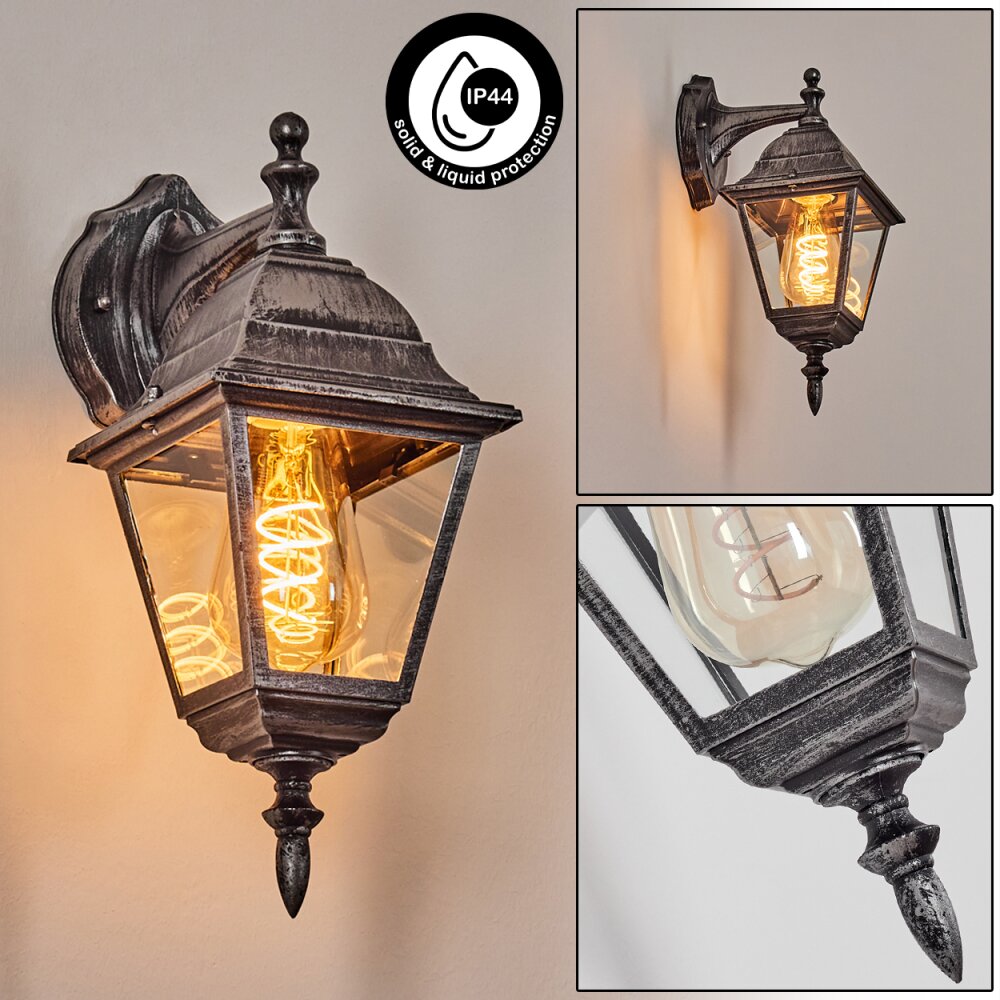 Naofe vägglampa utomhus, Vägglampa Svart, Silver, 1-ljuskällor main product photo