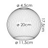 Lampskärm i glas  Koyoto Reservglas, reservdel 20 cm Guld, Klart